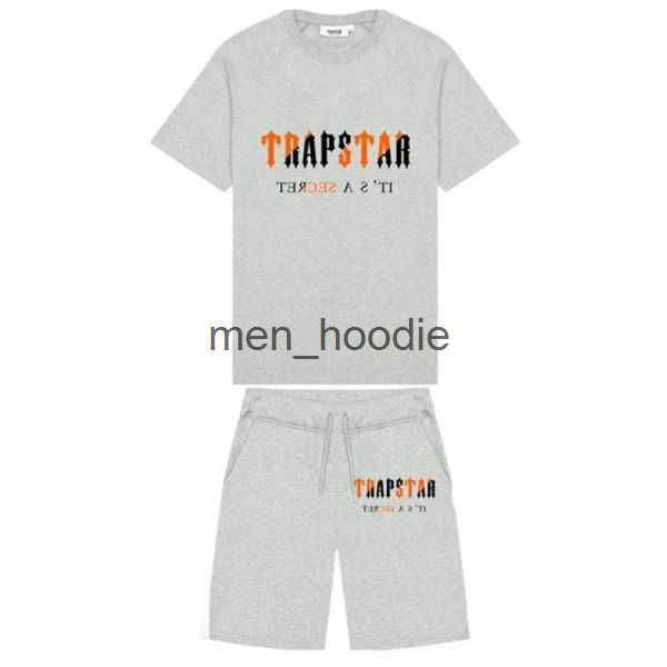 

summer new trapstar shorts london shooter short-sleeved t shirt suit chenille decoding black ice flavor 2.0 men's round neck t-shirt sh, White;black