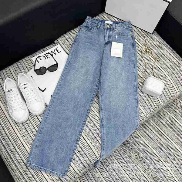 

women's jeans designer spring/summer 2023 new chic small fragrant back bag embroidered leather brand waist for women efqe, Blue