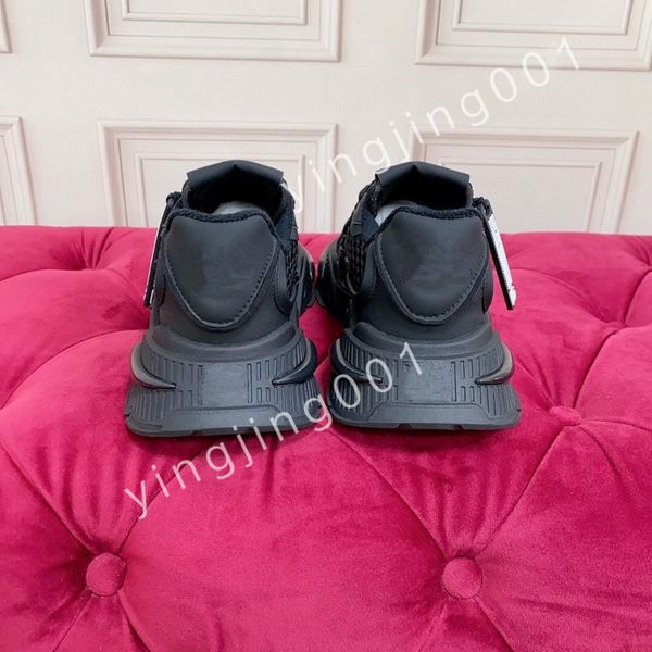 

2023 sneakers shoes outdoor trainers luxurious rubber sole fabric patent leather jogging walking, Black
