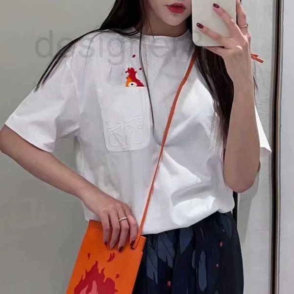 

women's t-shirt designer 2023 new mobile castle co branded short sleeve t-shirt couple simple versatile summer loose cotton n83v, White