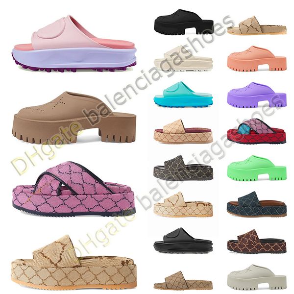 

famous new plaid designer sandals mens womens summer slipper foam rubber slides luxurys black pink flowers embroidery house canvas plaid coa