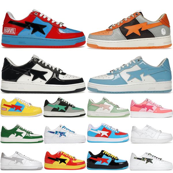 

designer casual shoes bapestas mens womens sta low platform black camo bule grey black beige suede sports sneakers trainers fashion