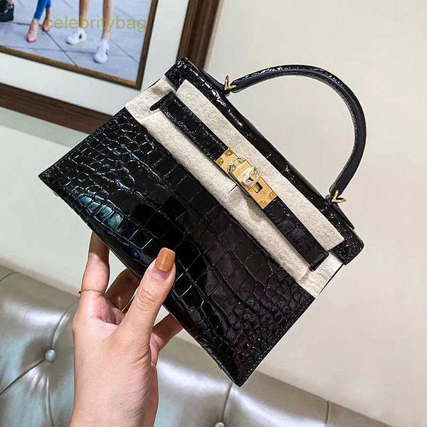 

designer kelliess handbags hemres crocodile pattern mini hand classic second generation leather diagonal for women has logo f15u