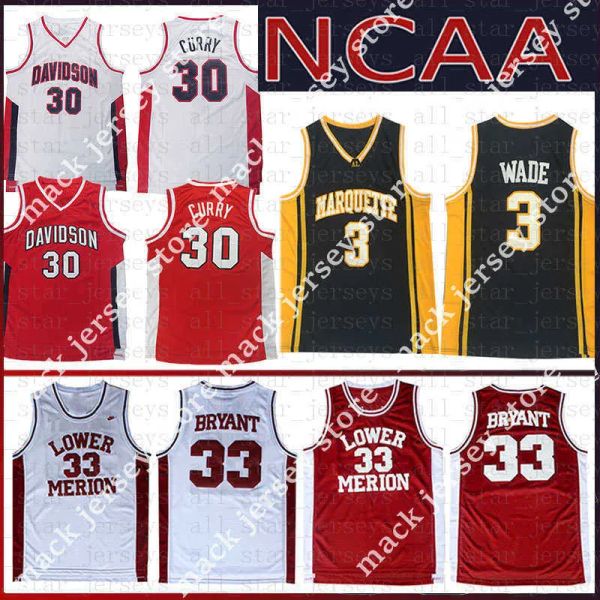 

custom ncaa men stephen davidson 30 wildcats curry college basketball jersey marquette golden eagles dwyane 3 wade college university, Black