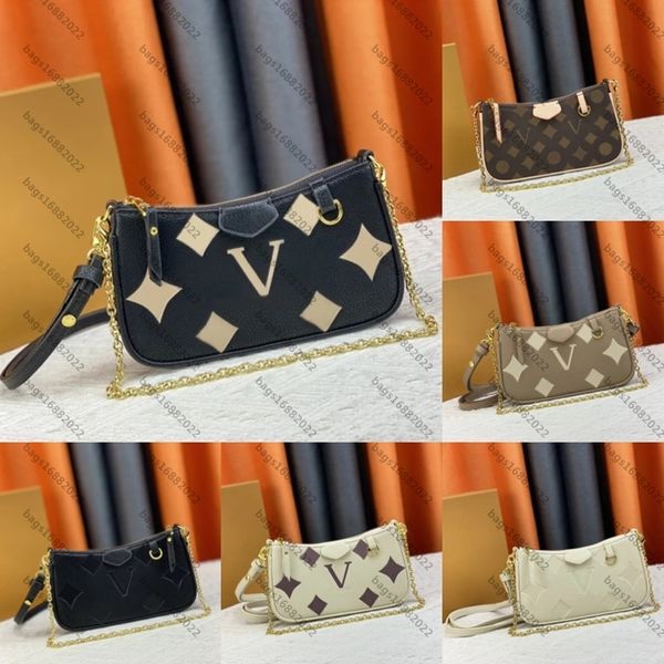 

designer womens shoulder bag luxury easy pouch on strap handbags embossed flower letter empreinte leather mini chain bag luxury louis vuitto