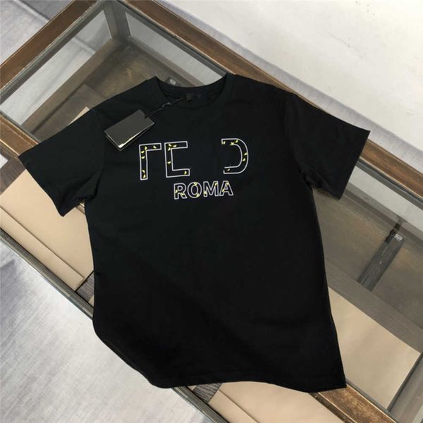 

fashion men's t-shirts luxury design 2023 fendyity men's t-shirt retro decorative feel soft anti-wrinkle letter printing casual co, White;black