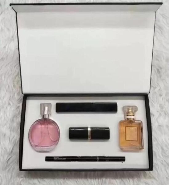 

5 in 1 makeup gift set perfume cosmetics holiday gift collection waterproof mascara eyeliner cosmetic matte lipstick make up p7851076