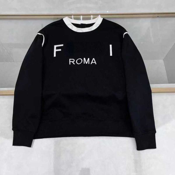 

men's hoodies sweatshirts 23ss fd hoodie mens sweatshirt fen embroidery long sleeve tshirt men women pullover sweater cotton relaxed ca, Black