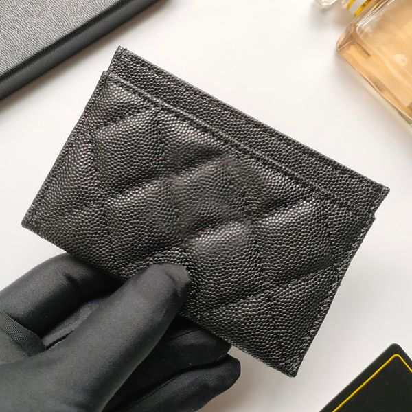

7a designer card holders caviar cowhide wallets casual plain women purse, Brown;gray