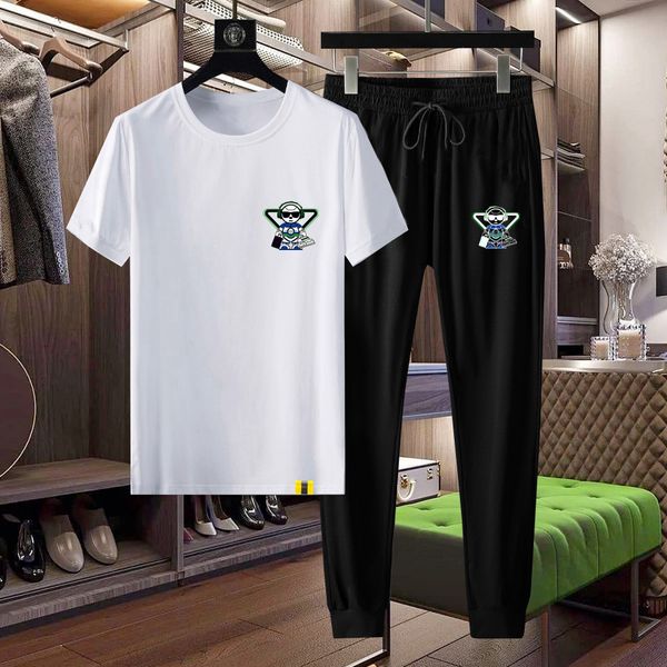 

mens tracksuits designer for men casual pradas set short sleve t shirts shirt pant sportwear trousers asian size, Gray