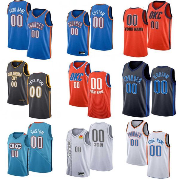

men women youth oklahoma''city thunder''custom 2 shai gilgeous-alexander 5 luguentz dort 3 josh giddey 23 tre mann 7 che, Black;red