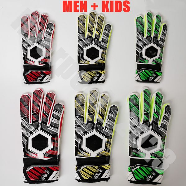 

sports gloves design men child goalie soccer goalkeeper gloves thicken full latex foam professional training football gloves a5, Black