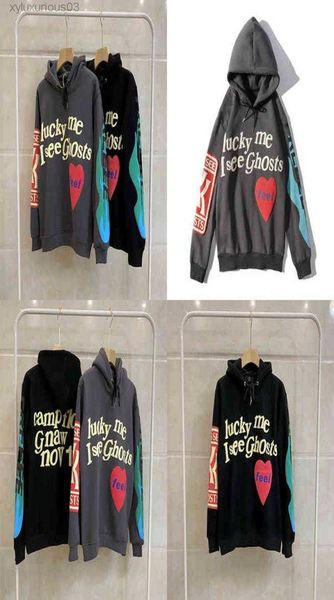 

mens designer hoodie lucky me i see ghost hoodies high fashion sweatshirt long sleeve hip hop street style pullover029462721, Black