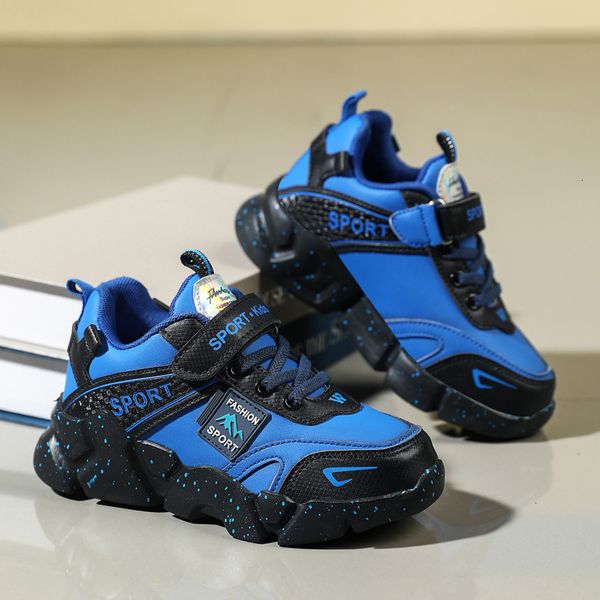 

sneakers fashion children casual shoes for boys leather comfortable running sports kids girls flat 2336, Black;red