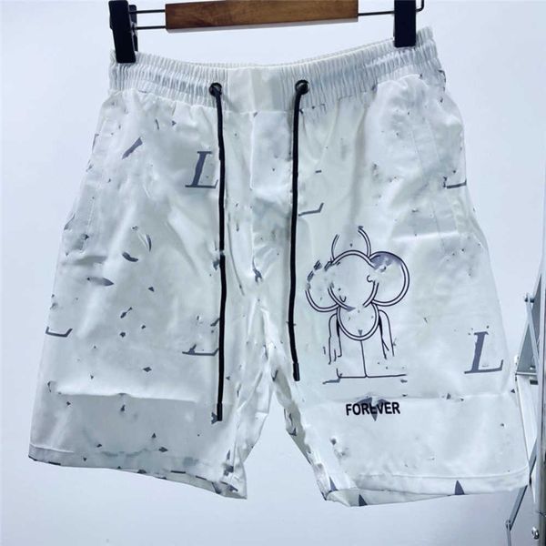 

designer fashion men's shorts printed lettering cotton summer beach pants casual men's jeans size m-xxxl, White;black