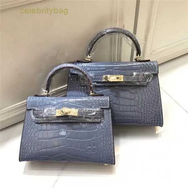 

designer kellies handbags hemres women's bag new second generation crocodile cattle leather single shoulder crossbody handbag canvas st