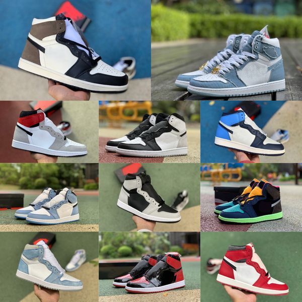 

jumpman 1 1s true blue basketball shoes mens women denim university blue candy black white hyper royal banned bio hack turbo green obsidian