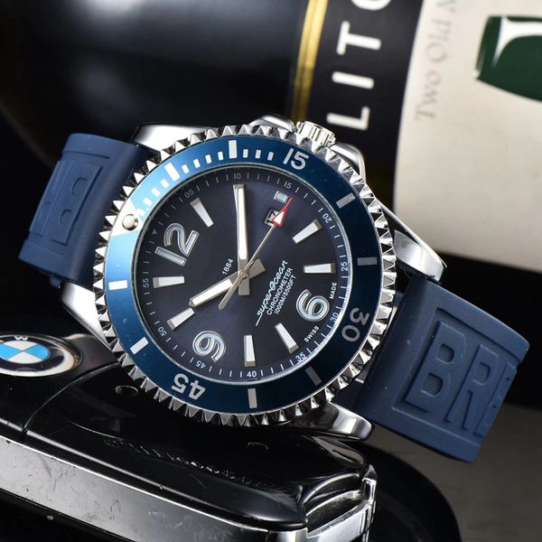 

Breitl Wrist Watches for Men 2023 Mens Watches Three Needles Quartz Watch High Quality Top Luxury Brand Clock Calendar Function Super Fashion Rubber Strap Montre De A