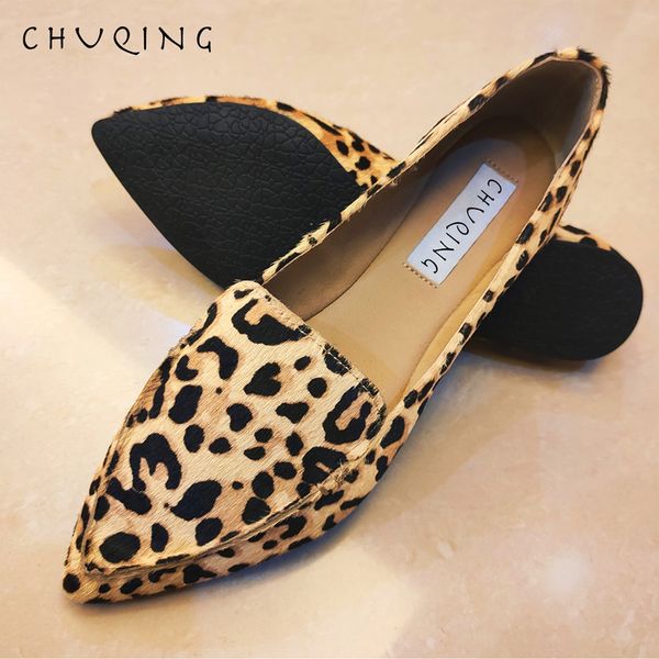

dress shoes women's casual flat shoes loafers women fashion comfortable chuqing brand leopard shoes trend breathable and comfortable 23, Black