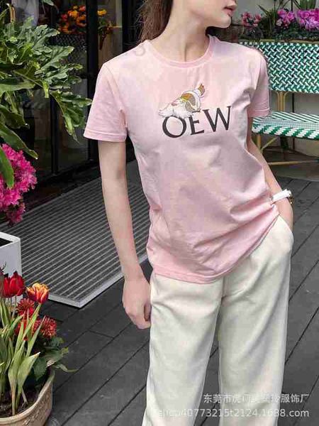 

women's t-shirt designer co branded letter embroidery long bearded dog short sleeved t-shirt 2023 spring new round neck slim fitting fo, White