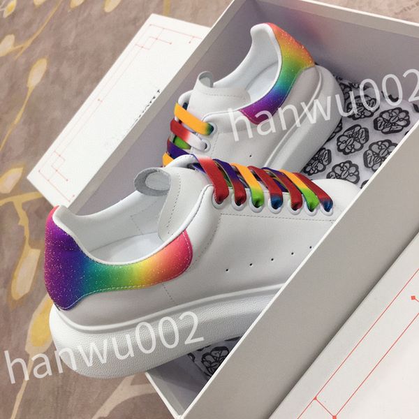 

new luxury men womens fashion shoes lace-up flat platform designer sneaker black genuine leather air cushion sneake