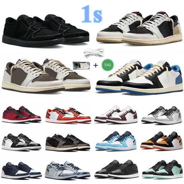 

jumpman 1 1s mens basketball shoes ts x black phantom unc usa university blue travis scotts low wolf grey cardinal red men women trainers sp