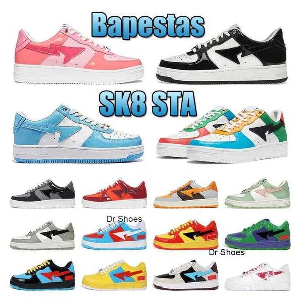 

sk 8 designer casual shoes platform sneakers sk8 sta patent leather green jjjjound black white plate-forme for men women trainers jogging