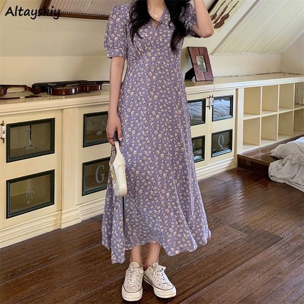 

casual dresses short sleeved dress for women summer floral v-neck young high waisted sweet casual arrival fashionable cute student korean st, Black;gray