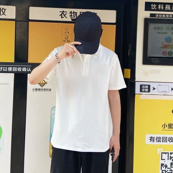 

designer polo shirts men's t-shirts summer cotton knitted short-sleeved high-quality outdoor sports and leisure men and women's pu, White;black