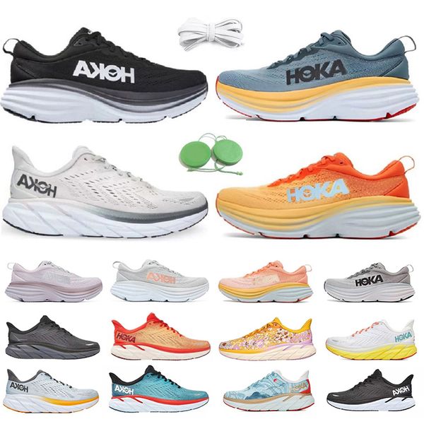 

hoka one bondi clifton 8 running shoes sneaker black white orange amber yellow goblin blue grey men women trainer sports sneakers