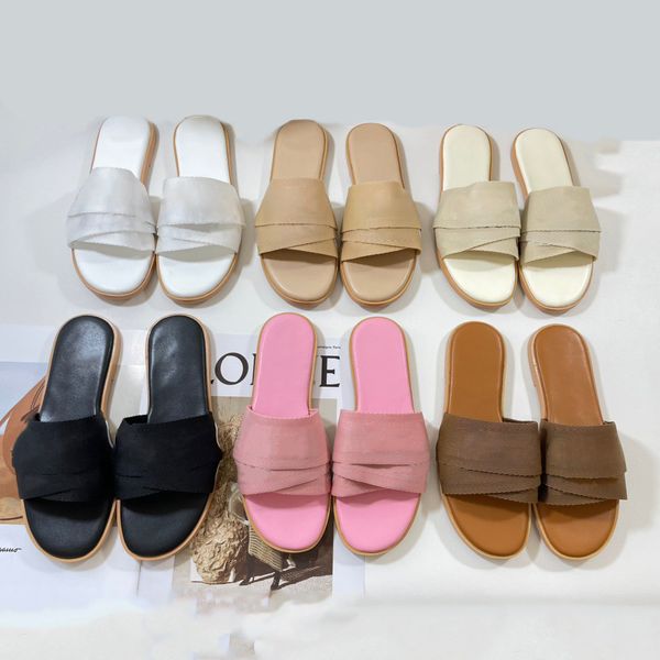 

casual shoes 2023 slippers designer women flat mules sandals slides canvas white black outdoor beach slipper shoes 35-41