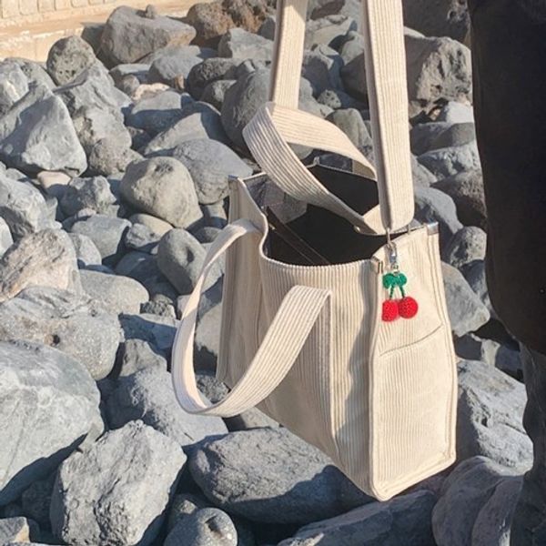 

evening bag corduroy shoulder tote red black small shopper for girl ladies vintage cloth zipper handbag casual messenger 230407