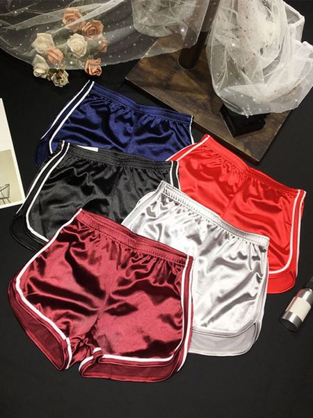 

womens shorts summer silk slim beach casual white egde 230408, White;black