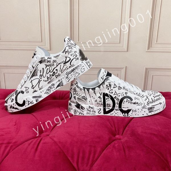 

2023 mans shoes fashion genuine leather woman sneakers lace up flat sneaker designer shoe walking quality, Black
