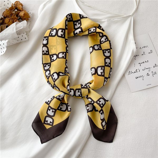 

70x70cm scarf designer letters print floral silk scarf headband for women fashion square neck scarves paris shoulder tote luggage ribbon hea, Blue;gray