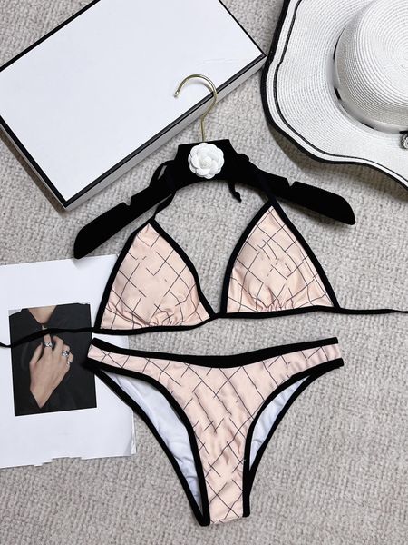 

designer bikini fashionable and trendy brand printed triangle bag strap for women's bikini, White;black