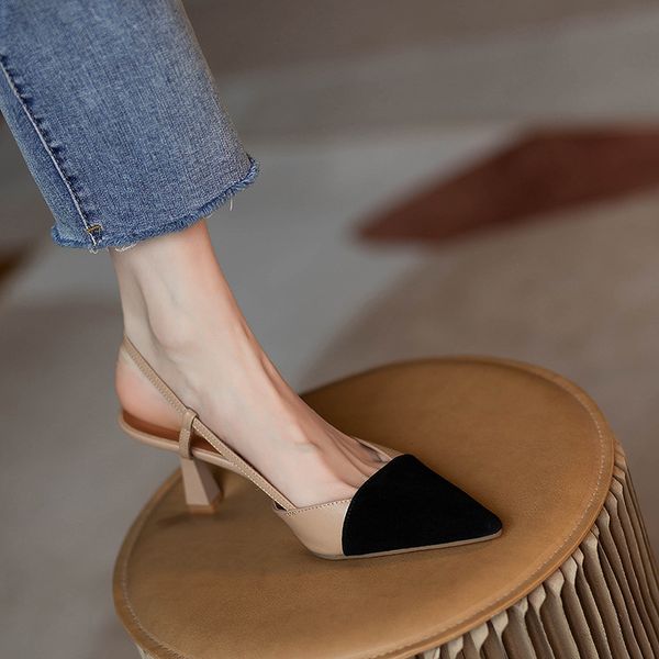 

sandals high heels summer arrival fashion buckle pointed heel women comfort simplicity stilettos sandalias de mujer 230408, Black