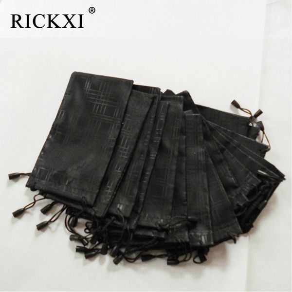 

sunglasses cases 100 pcs/lot glasses case soft waterproof plaid cloth sunglasses bag glasses pouch black color 230407