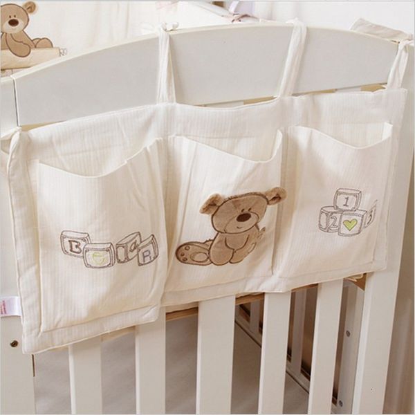 

bedding sets baby bed hanging storage bag cotton born crib organizer toy diaper pocket for set accessories nappy store bags 230407