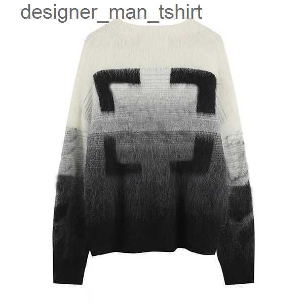 

designers sweater mens womens arrow color gradient cardigan lover senior classic multicolor round neck autumn winter keep warm comfortable 1, White;black