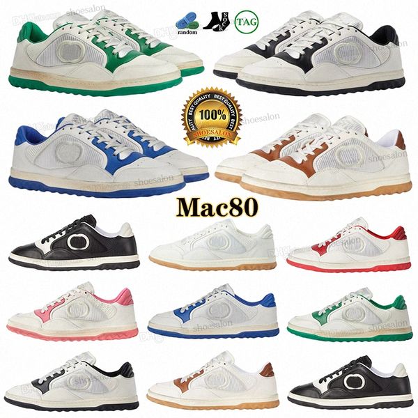 

with box mac80 casual shoes retro round women men make old dirty white toe embroidered low flat g sneakers bottom size 35-45 15au#, Black