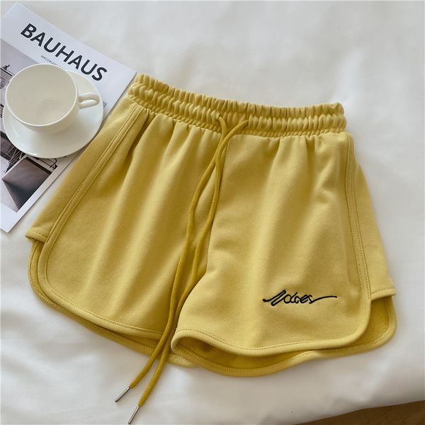 

womens shorts summer street clothing casual sports wide leg beach y2k short letter embroidered loose elastic waist 230408, White;black