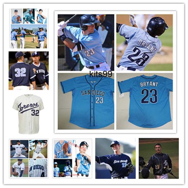 

2022 ncaa custom san diego toreros stitched baseball jersey 34 josh hendrickson2 tora otsuka 21 shane mcguire 1 cody jefferis 4 thomas lueva, Blue;black