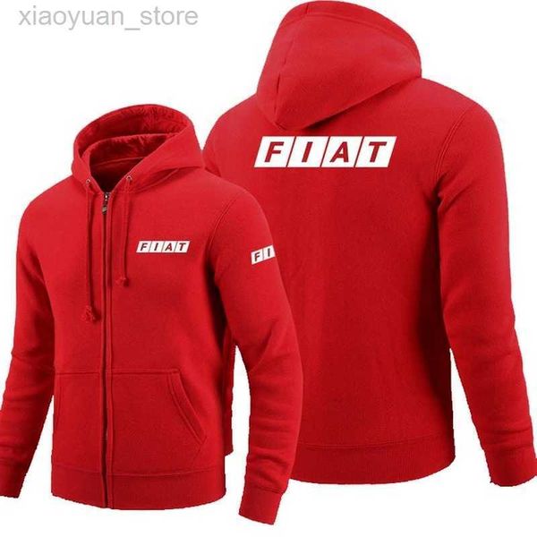 

men's hoodies sweatshirts new spring autumn zipper hoodies fiat printed hoodie fleece long sleeve man's zipper jacket sweatshirt m, Black