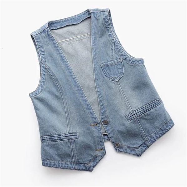 

women's vests short jeans waist coat single breasted casual women's women's denim vest spring jacket autumn clothing sleevele, Black;white
