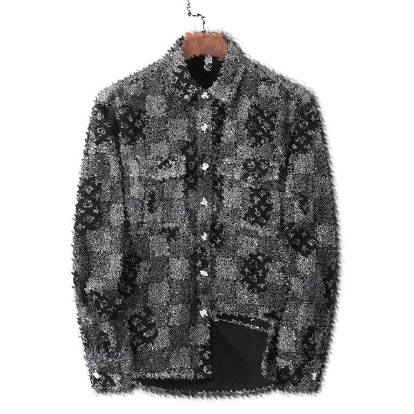 

2023 men designer coats jacket panelled denim jacquard letter paris long sleeve women black m-3xl, Black;brown