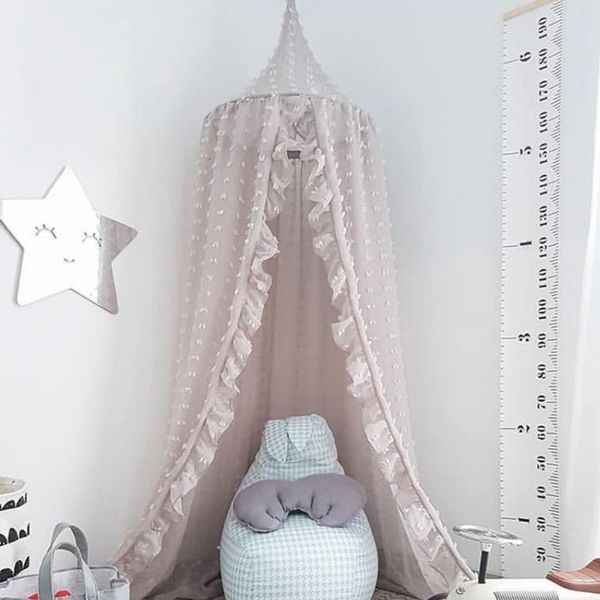 

crib netting 3 colors hanging kids baby bedding dome bed canopy cotton mosquito net bedcover curtain for reading playing home decor 230407