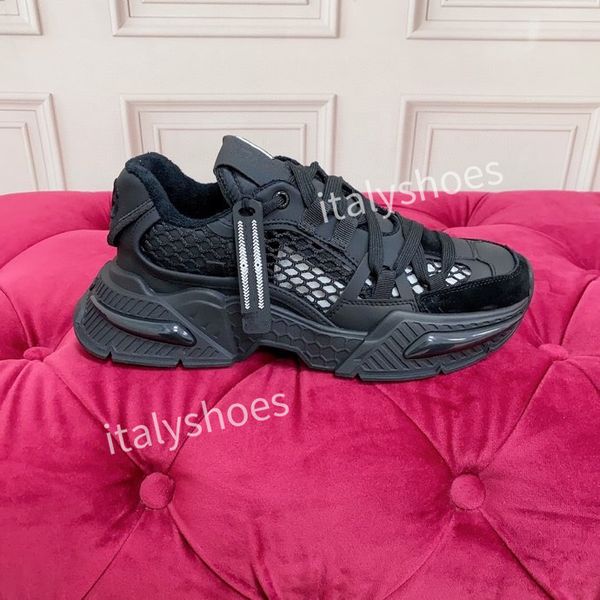 

2023fashion designer sneaker casual shoes leather sneakers embroidered stripes white shoe flat platform walking sports trainers, Black