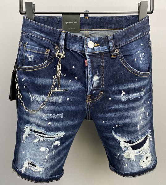 

dsq2 men's jeans short luxury designer summer jeans skinny ripped cool guy causal hole denim dsq blue jeans washed short pant a512