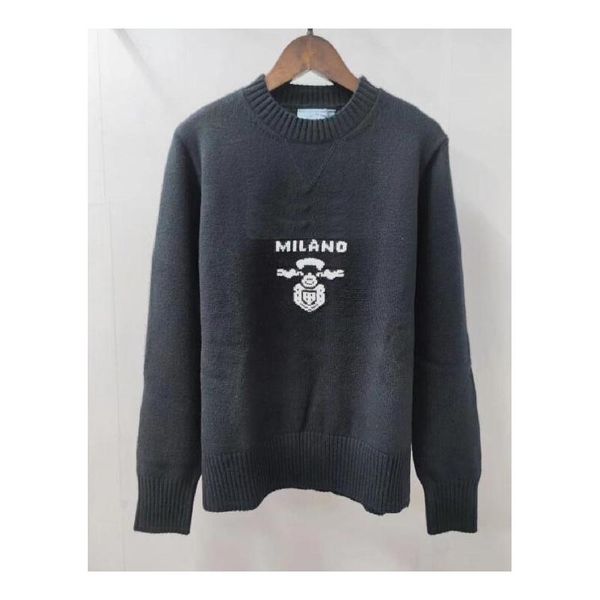 

aaa women designers sweaters clothing knit crow neck sweater letter long sleeve clothing pullover oversized chest letter tshirts tess casual, White;black
